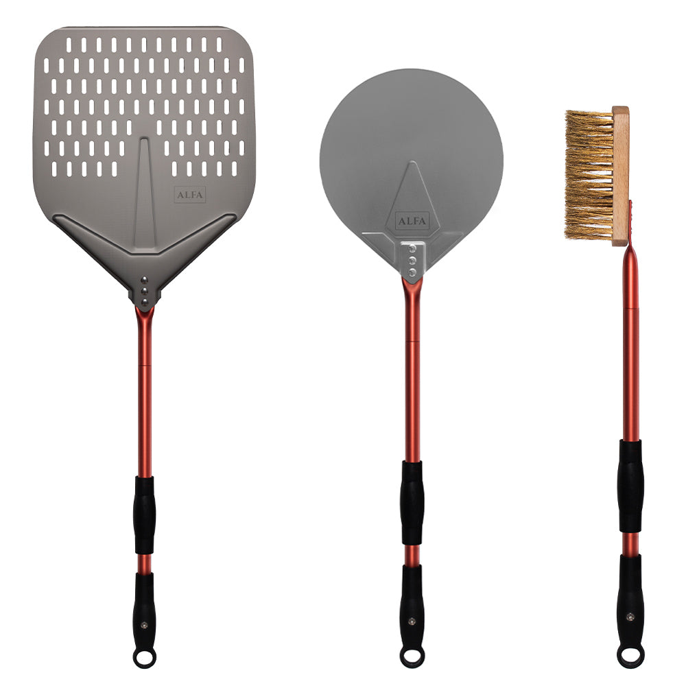 Alfa AC-3PSET36 36-Inch Medium Pizza Peel, Turner, and Brush