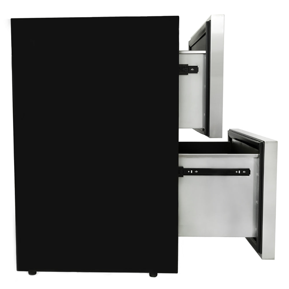 Blaze Outdoor Rated Stainless Steel Double Drawer Refrigerator, 5 Cu Ft., 24-inches
