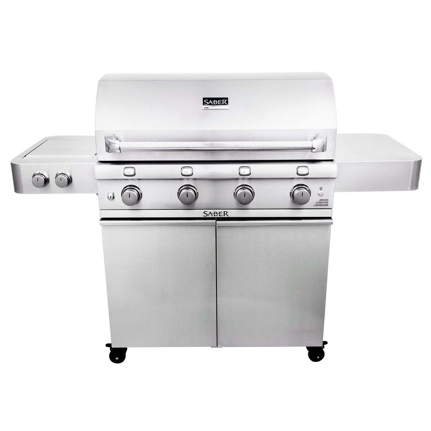Saber R67SC0017 4-Burner Deluxe Freestanding Infrared Grill with Side Burner, 40-Inches