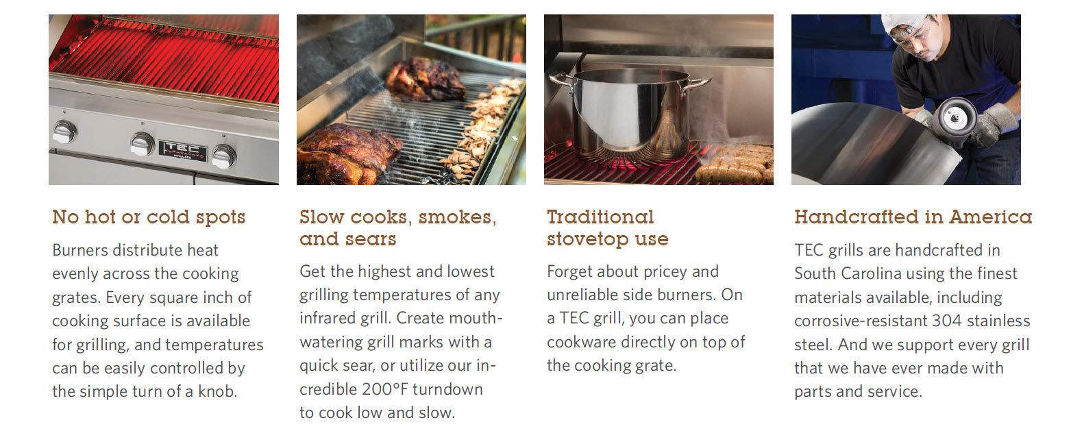 TEC Sterling Patio 1 FR Infrared Gas Grill On Pedestal, 26-Inches