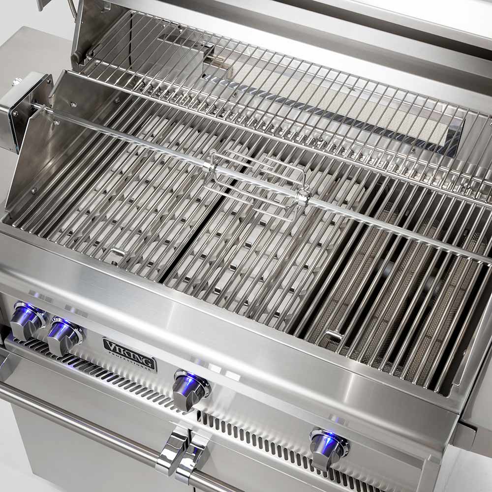Viking 5 Series Stainless Steel Cart Gas Grill with ProSear Burner & Rotisserie, 36-Inch (VQGFS536)