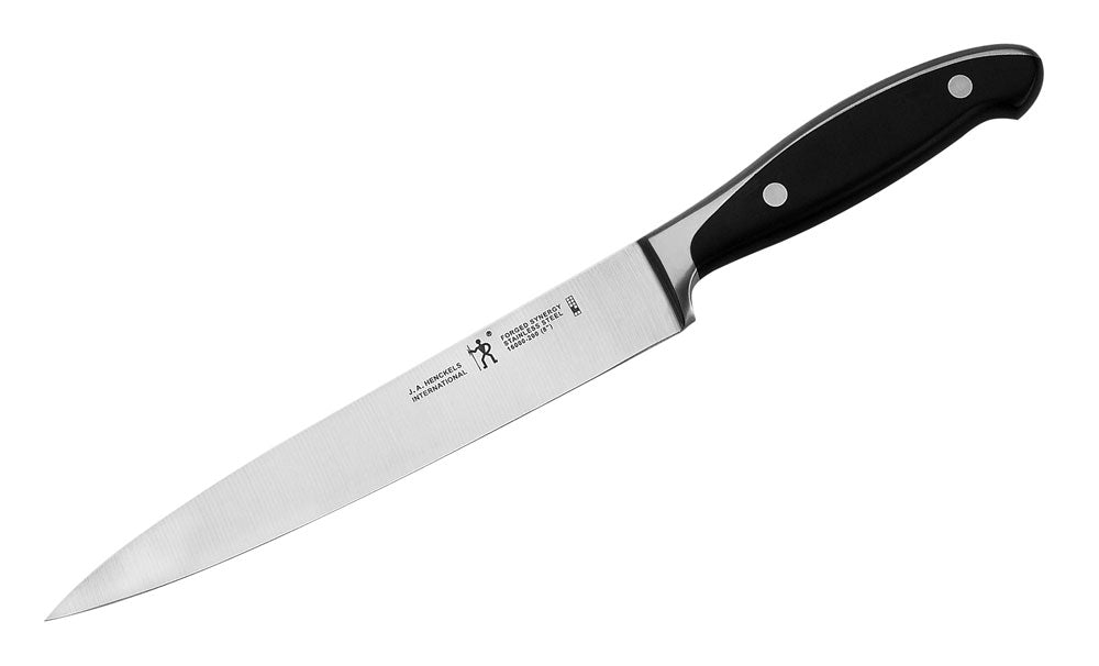 8-inch carving knife with stainless steel blade and black ergonomic handle