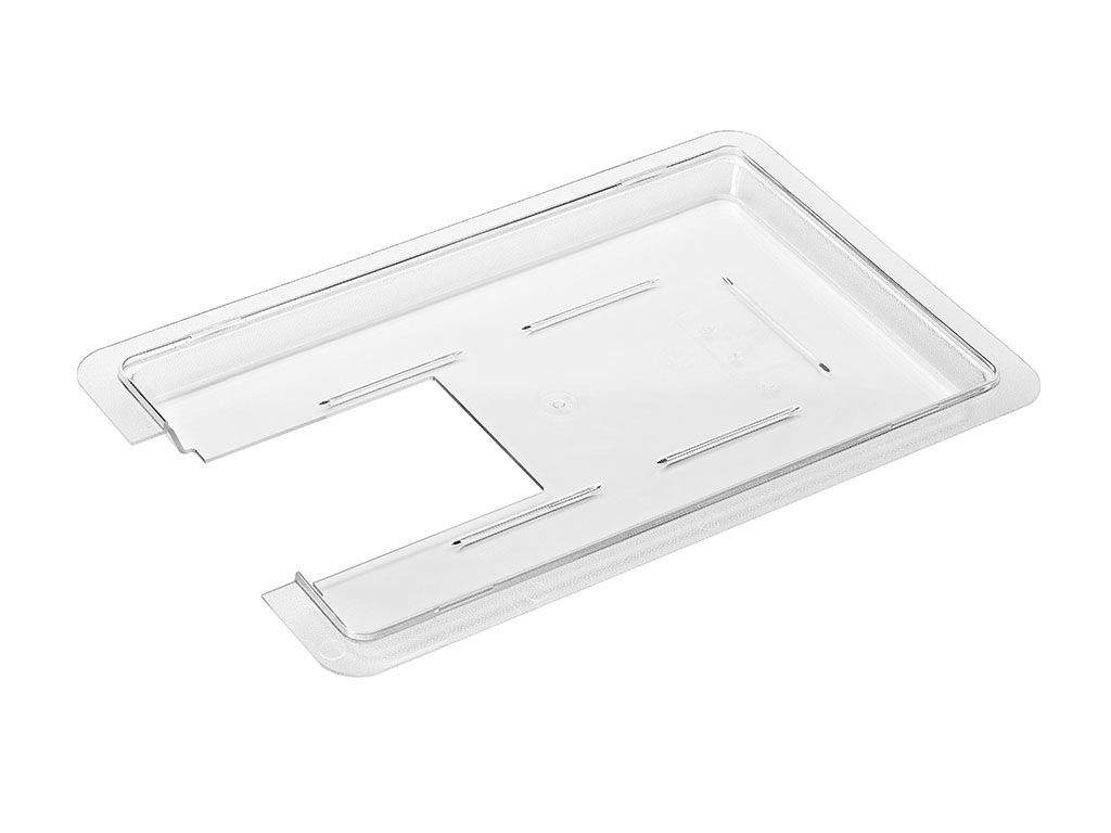 PolyScience PLCS custom-cut polycarbonate lid, clear rectangular design with slotted openings