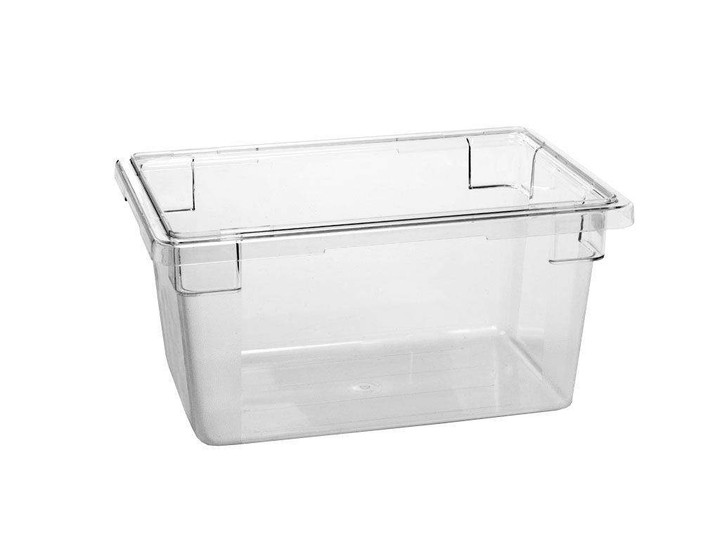 Clear polycarbonate immersion circulator tank with hinged lid and transparent walls