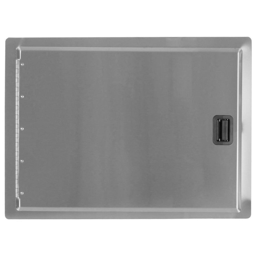 Stainless steel single access door with dark recessed handle