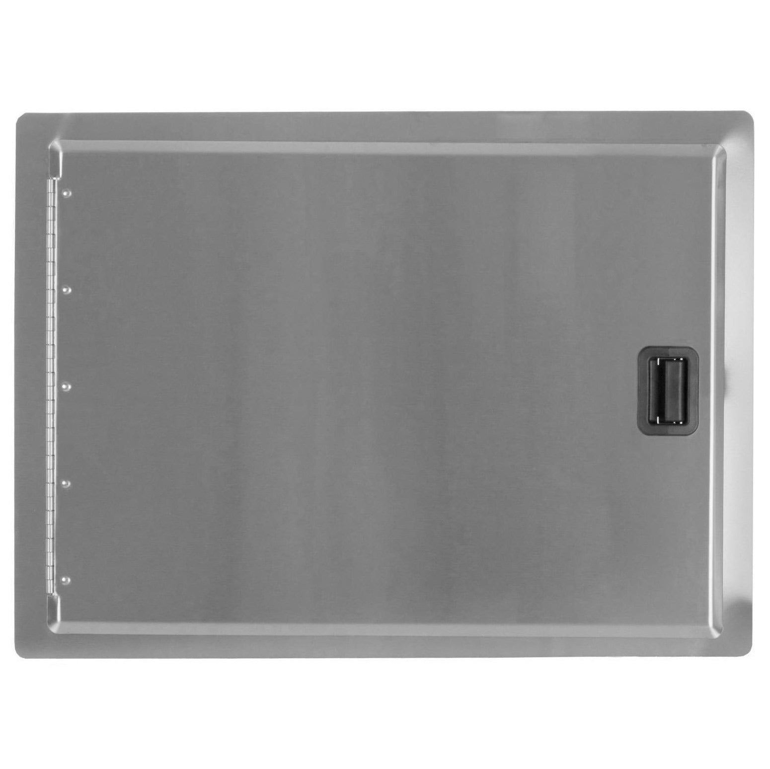 Stainless steel single access door with dark recessed handle