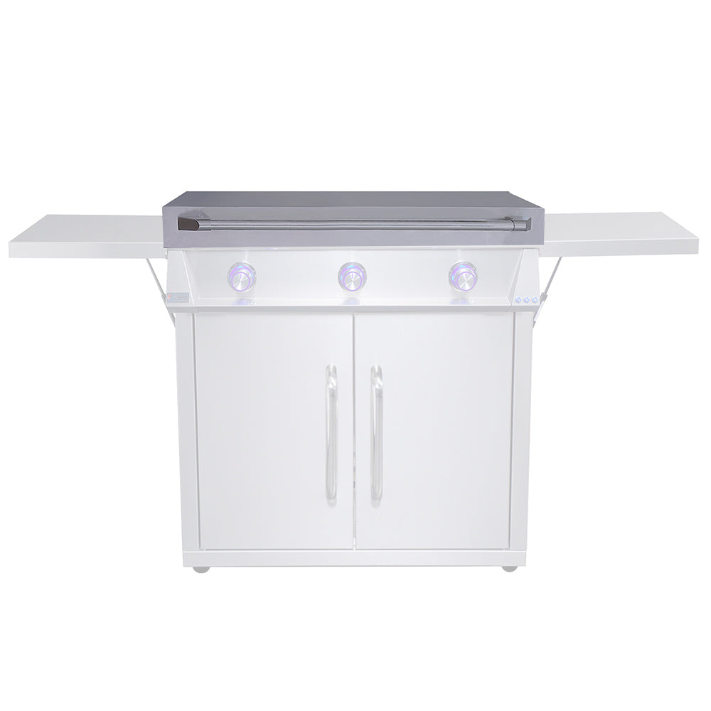 Stainless steel griddle lid with front bar handle and flat rectangular top