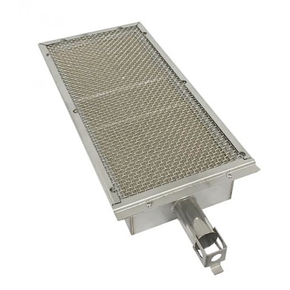 Fire Magic infrared burner system with stainless mesh heat shield plate