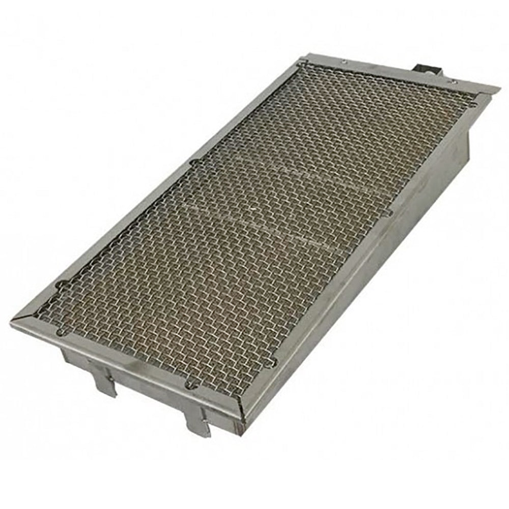 Fire Magic infrared burner system with stainless mesh panel and metal frame