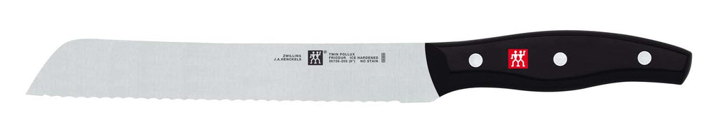 8-inch bread knife with stainless steel blade and black handle