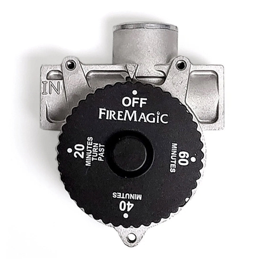 Fire Magic automatic timer safety shut off valve with ON/OFF dial, minutes scale