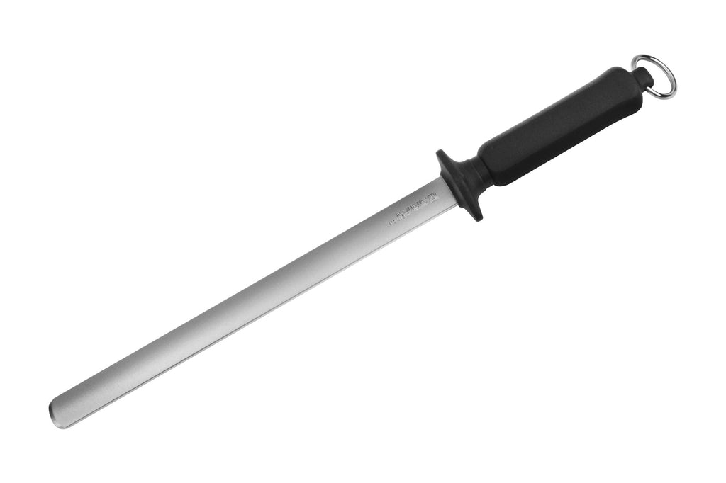 10-inch diamond sharpening steel with black handle and loop, Zwilling J.A. Henckels