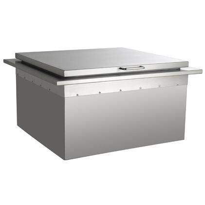 Fire Magic built-in refreshment center with stainless top and side cabinet