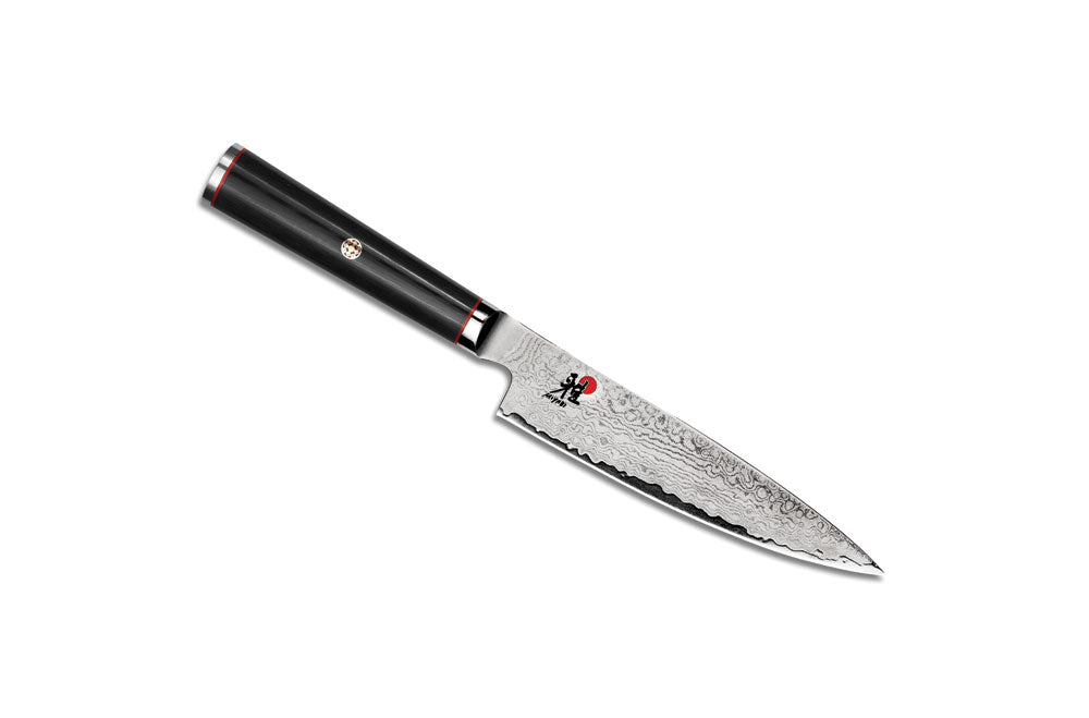 Miyabi Kaizen 4.5-inch utility knife, black handle and stainless-steel blade