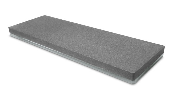 Water sharpening glass stone, dark gray rectangular with beveled edges