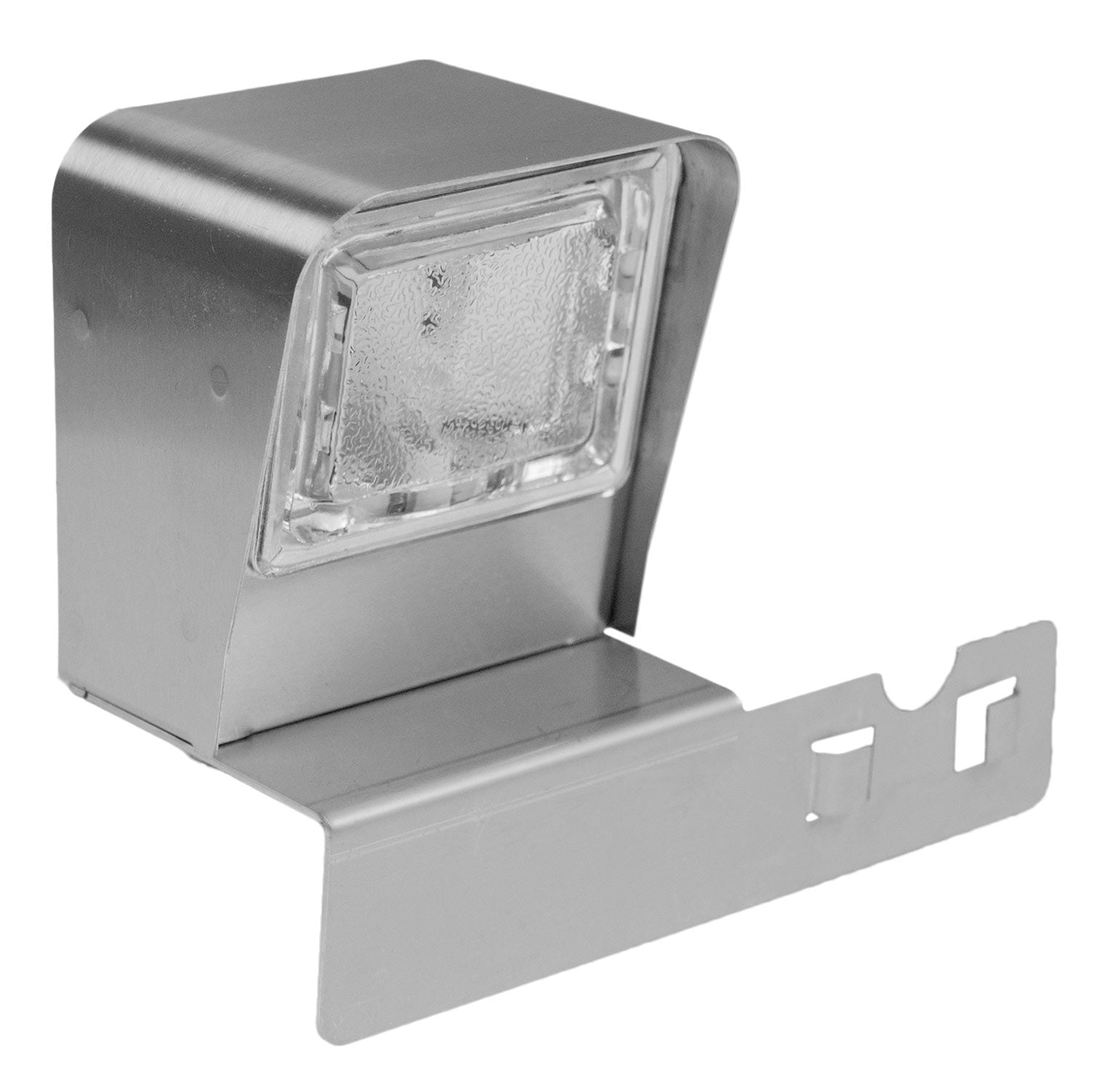 Grill light with metal housing and clear rectangular lens