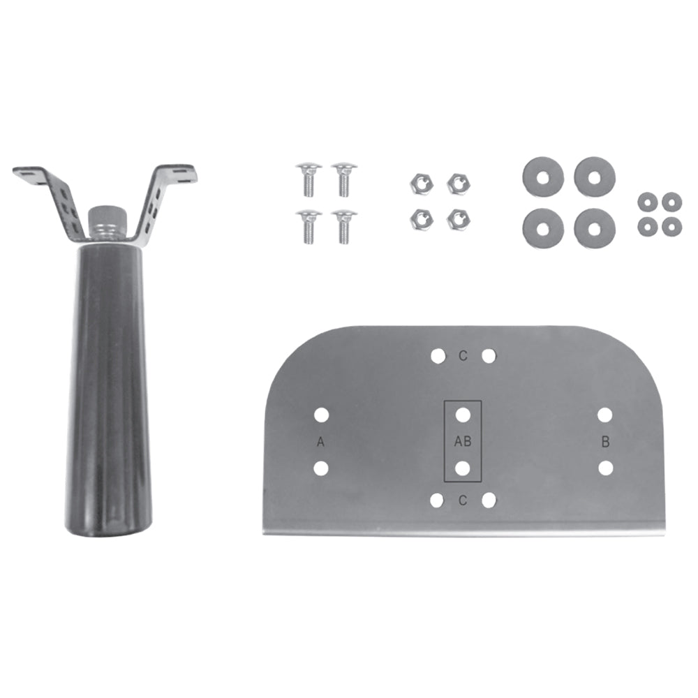 Oven hood side handle kit: metal handle, mounting plate, and assorted bolts