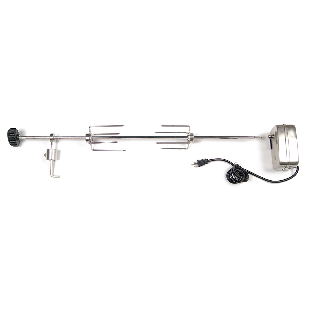 Fire Magic rotisserie kit with spit rod, forks, motor box and power cord