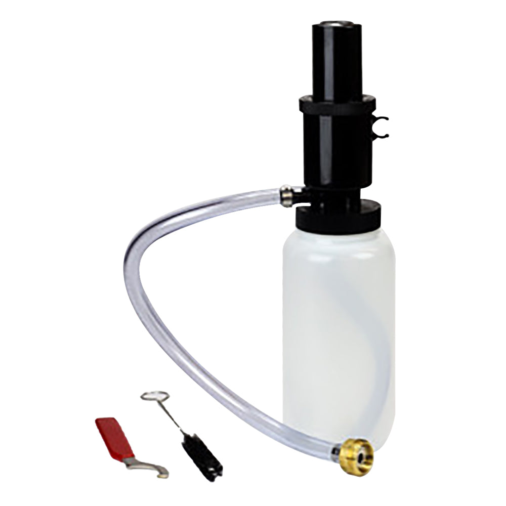 Tap cleaning kit sprayer bottle with clear hose and small brush attachments