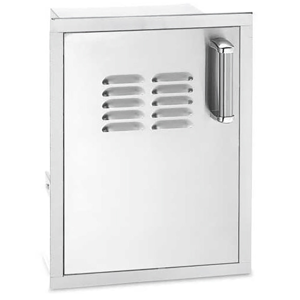 Stainless steel access door with louvered vent and cylindrical pull handle