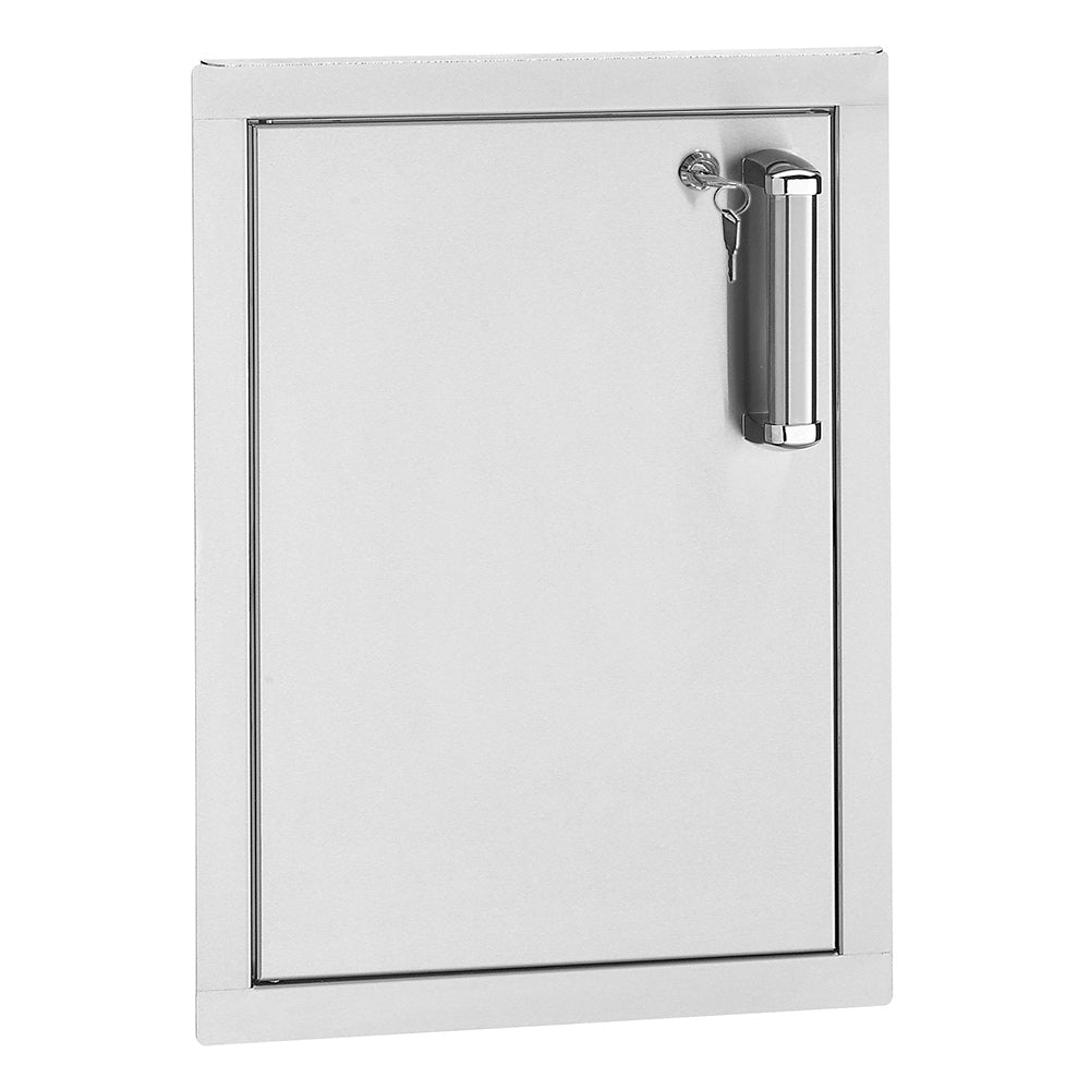 Flush single access door with chrome locking handle and rectangular frame