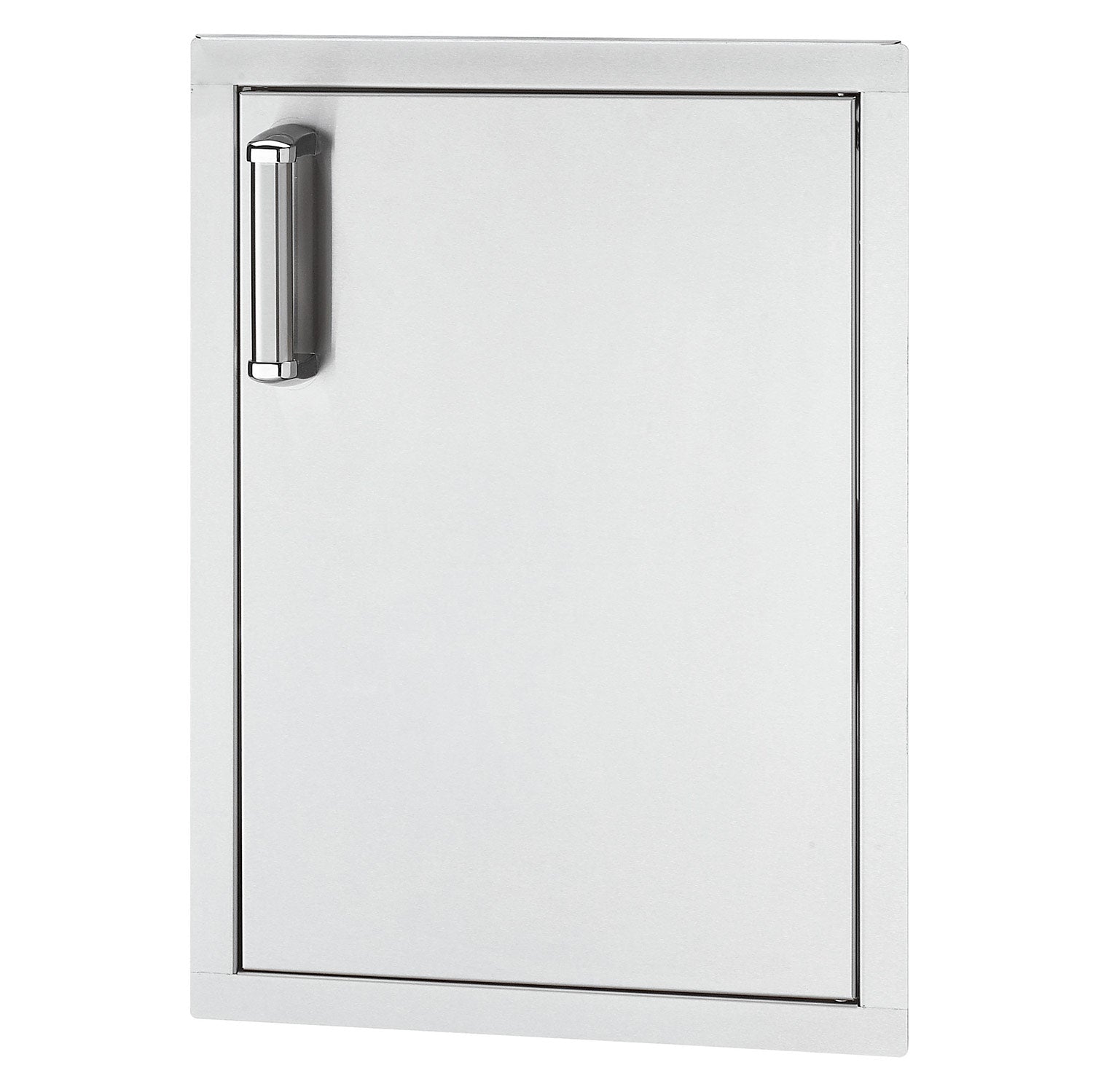 Fire Magic premium access door front view with vertical pull handle on left