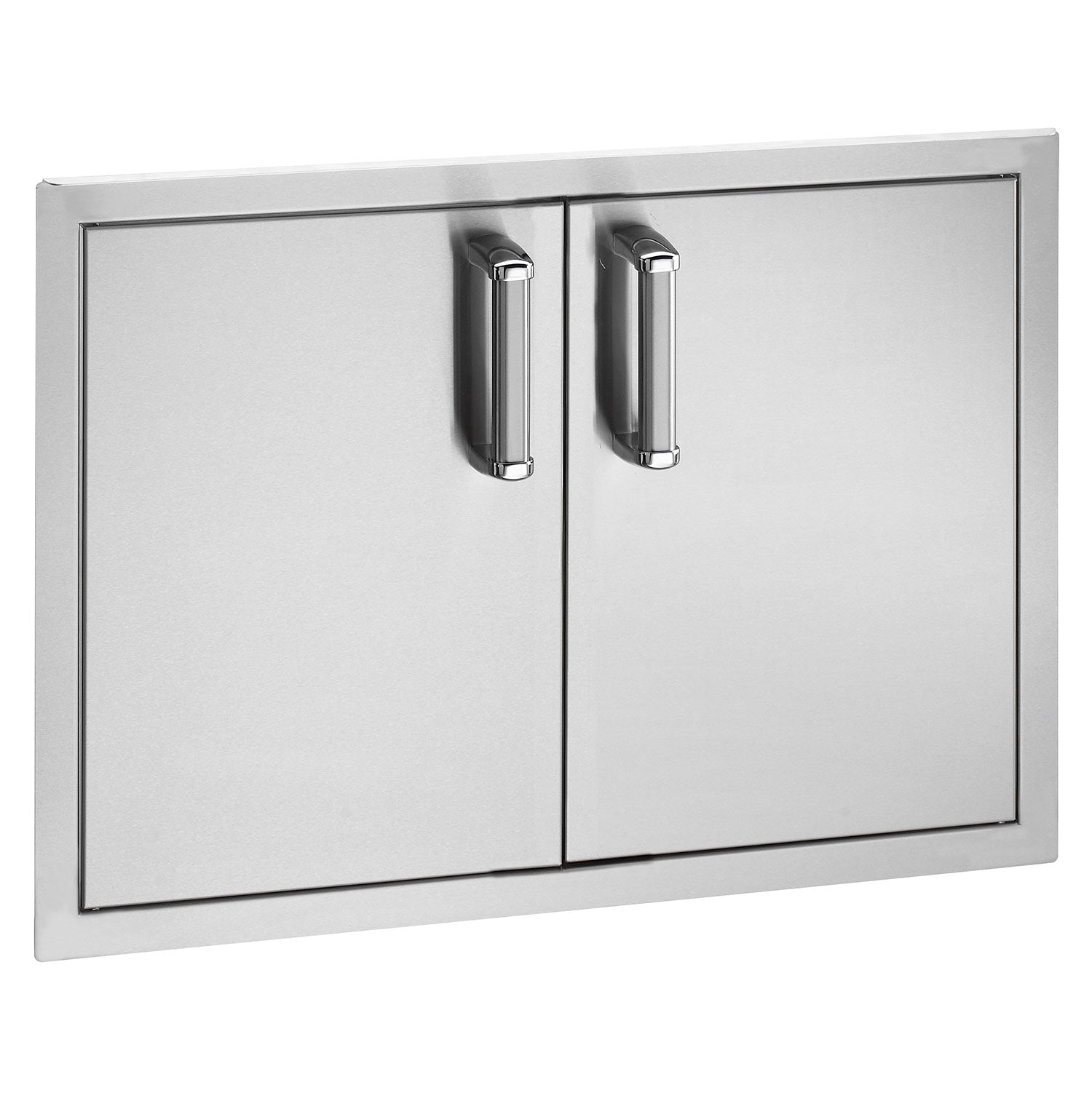 Fire Magic stainless double access doors, flush design with two recessed handles