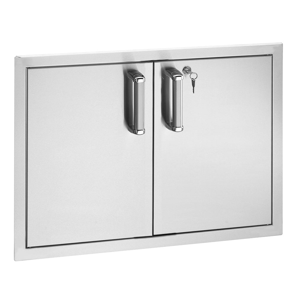 Stainless flush double locking access doors with two handles and keys