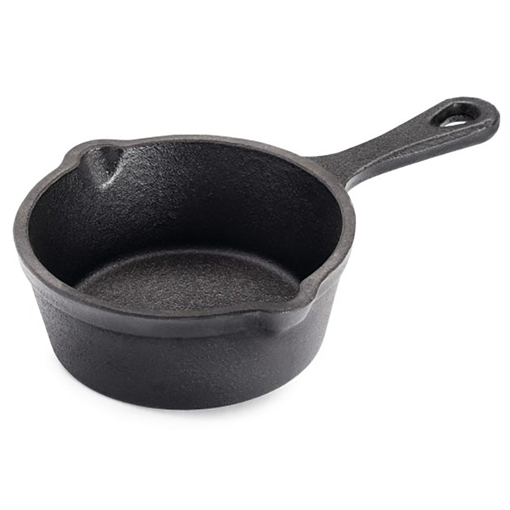 Cast iron mini dessert cooker skillet with handle, dark gray