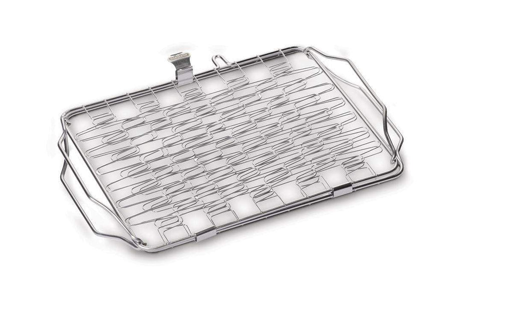 Napoleon flexible grill basket, chrome wire mesh with handles and side clips