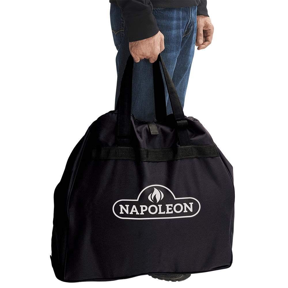 Napoleon TravelQ 285 carry bag, dark fabric with front logo and double handles