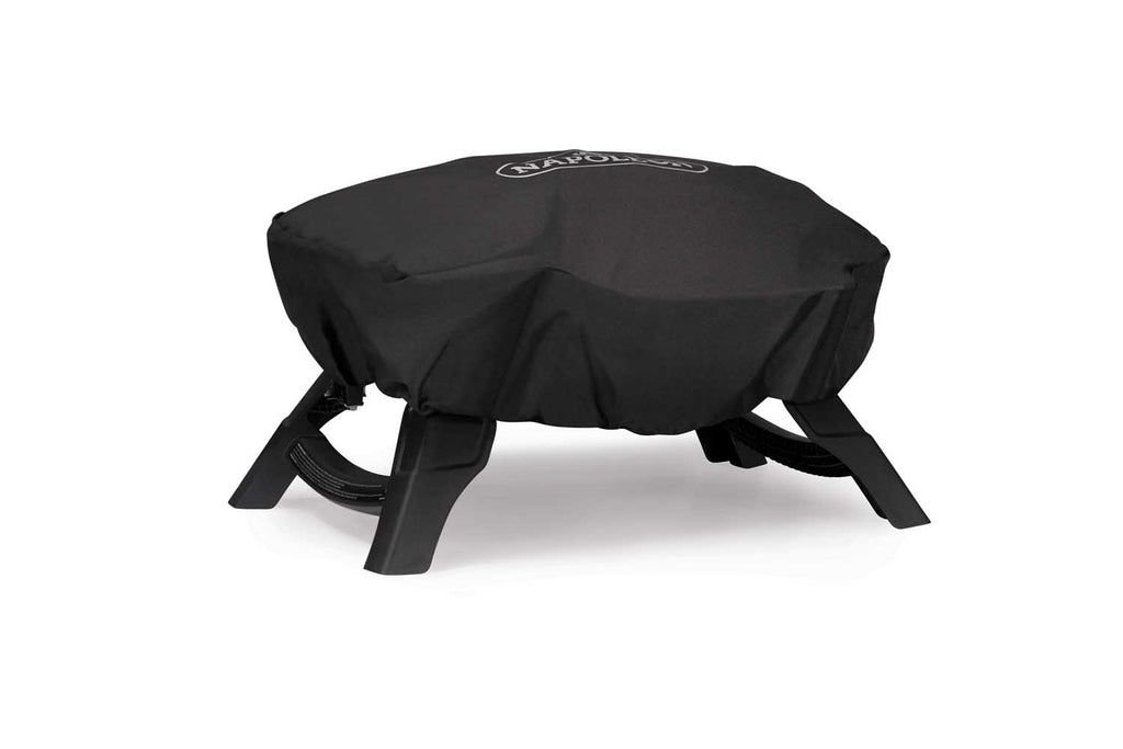 Napoleon TravelQ cover, black grill cover with leg supports and gathered top