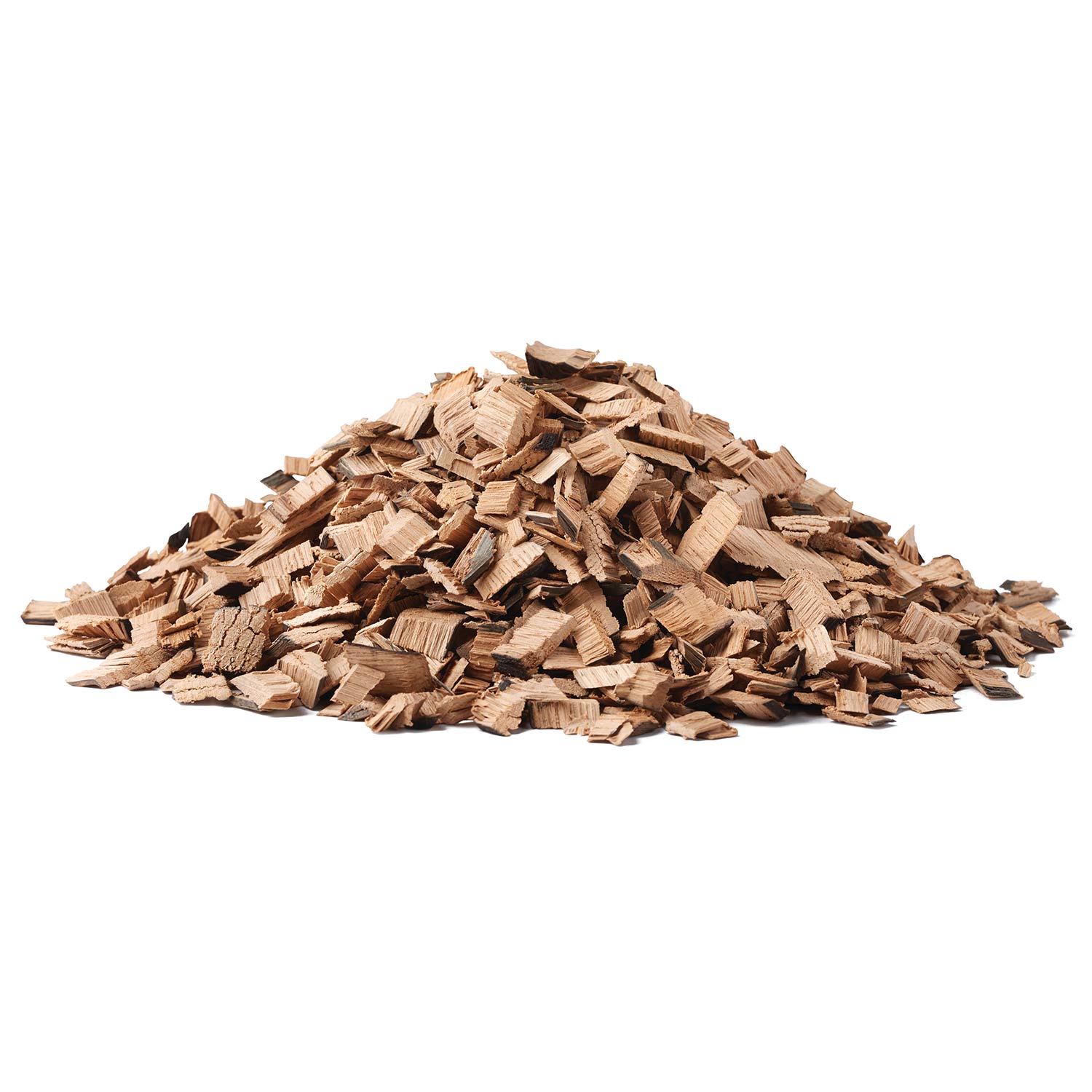 Napoleon whiskey barrel wood chips in a pile of light brown wood pieces