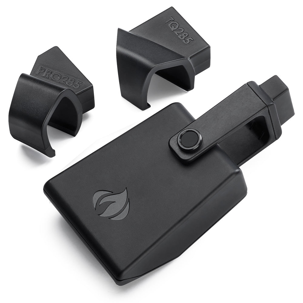 Black grill handle light cover with LED light window and circular control button