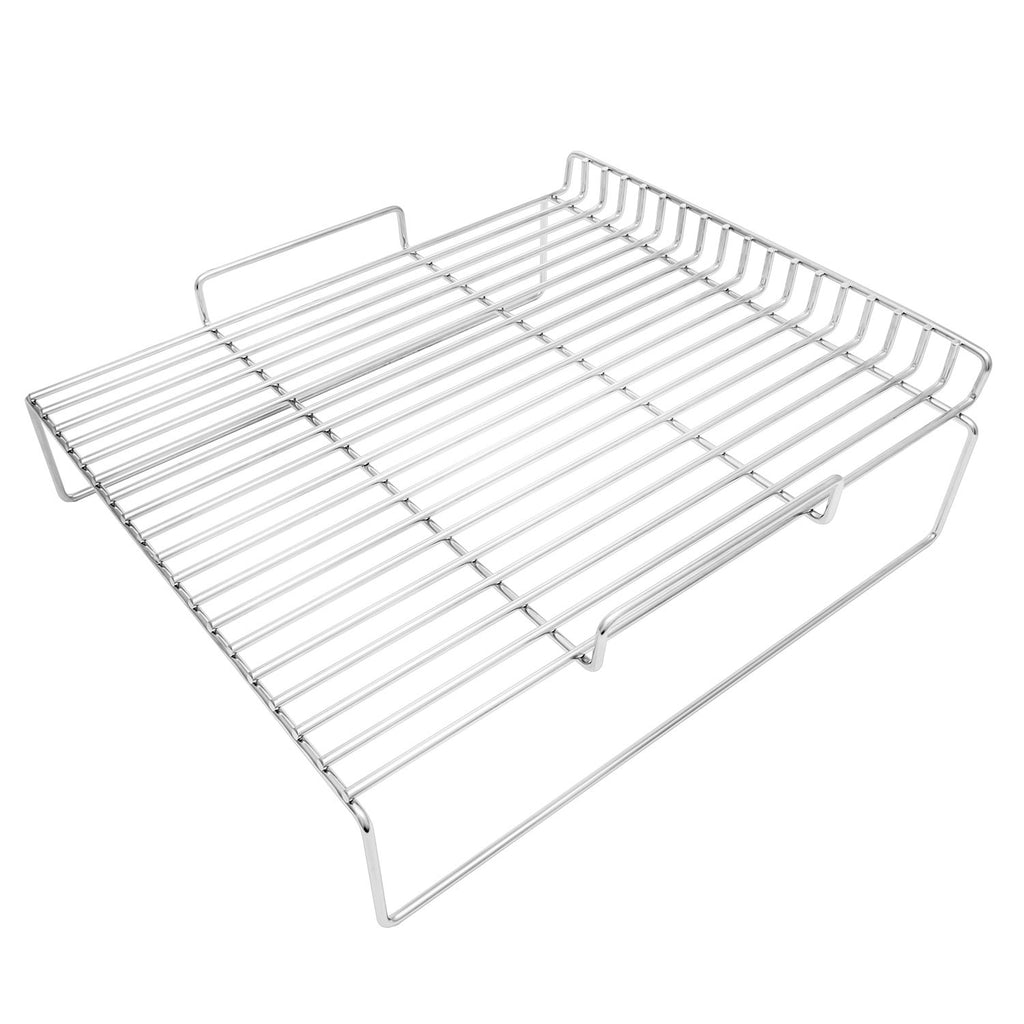 Saber roasting rack, chrome wire grate with side handles and raised bars