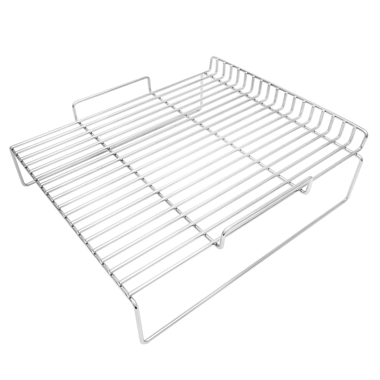 Saber roasting rack, chrome wire grate with side handles and raised bars