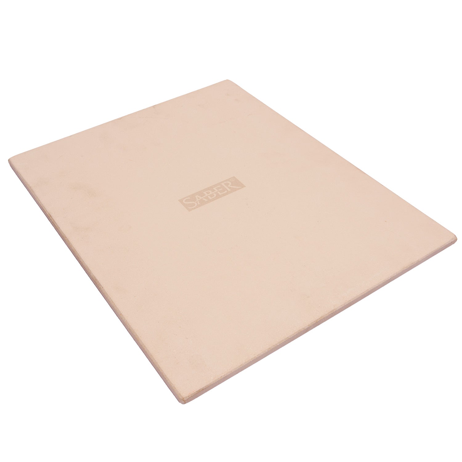 Cordierite pizza stone, square light beige with embossed logo