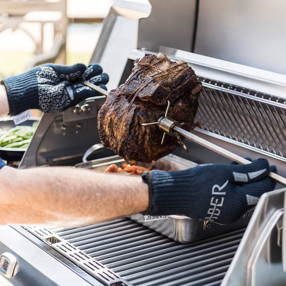 Saber Stainless Steel Rotisserie Rod for 3-Burner Grill