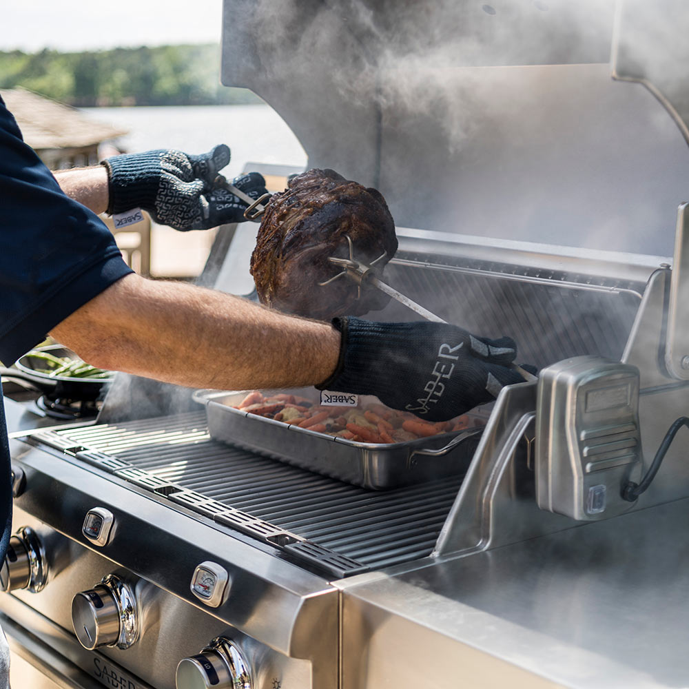 Saber Stainless Steel Rotisserie Rod for 3-Burner Grill