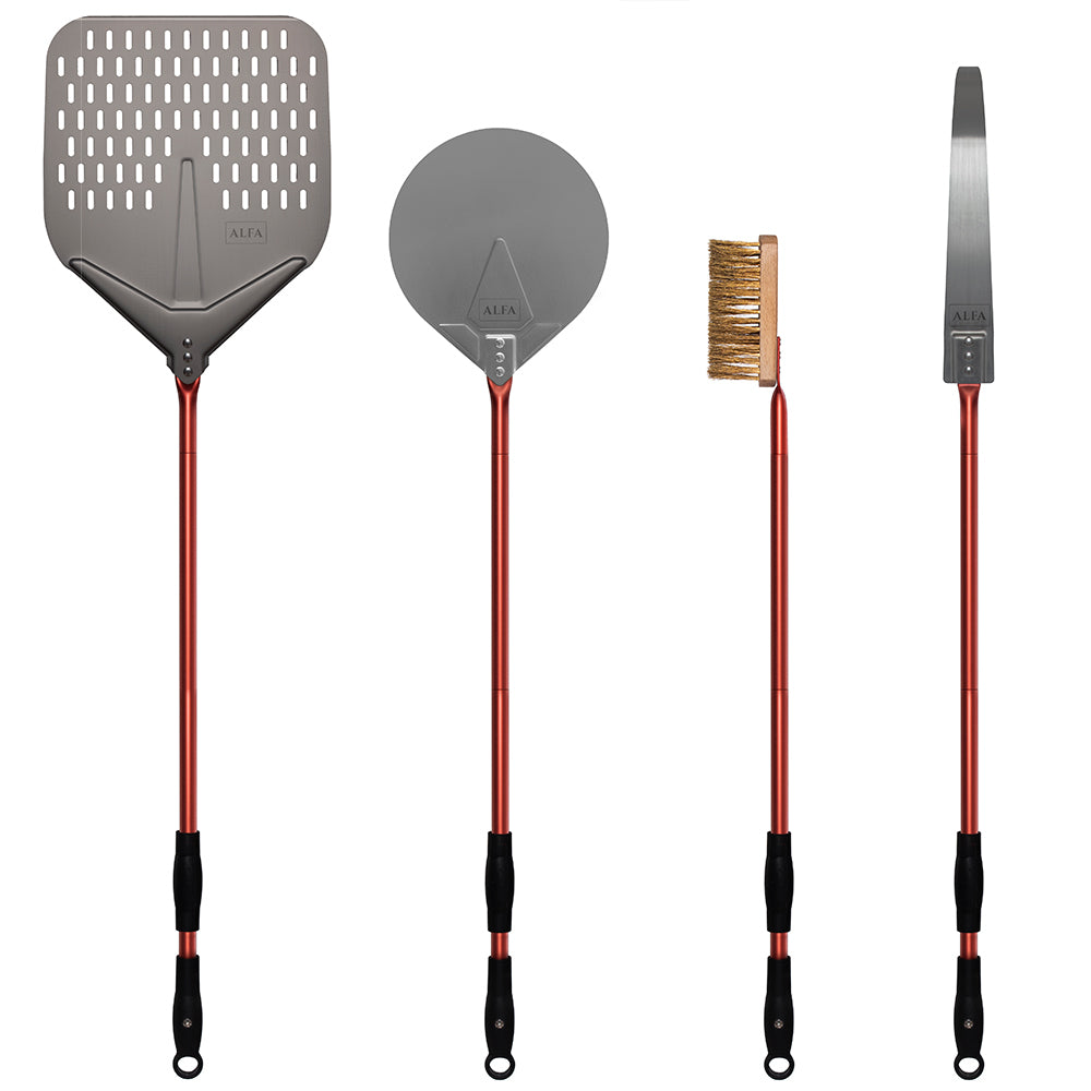 Alfa AC-4PSET36 36-Inch Medium Pizza Peel, Turner, Brush, and Rake