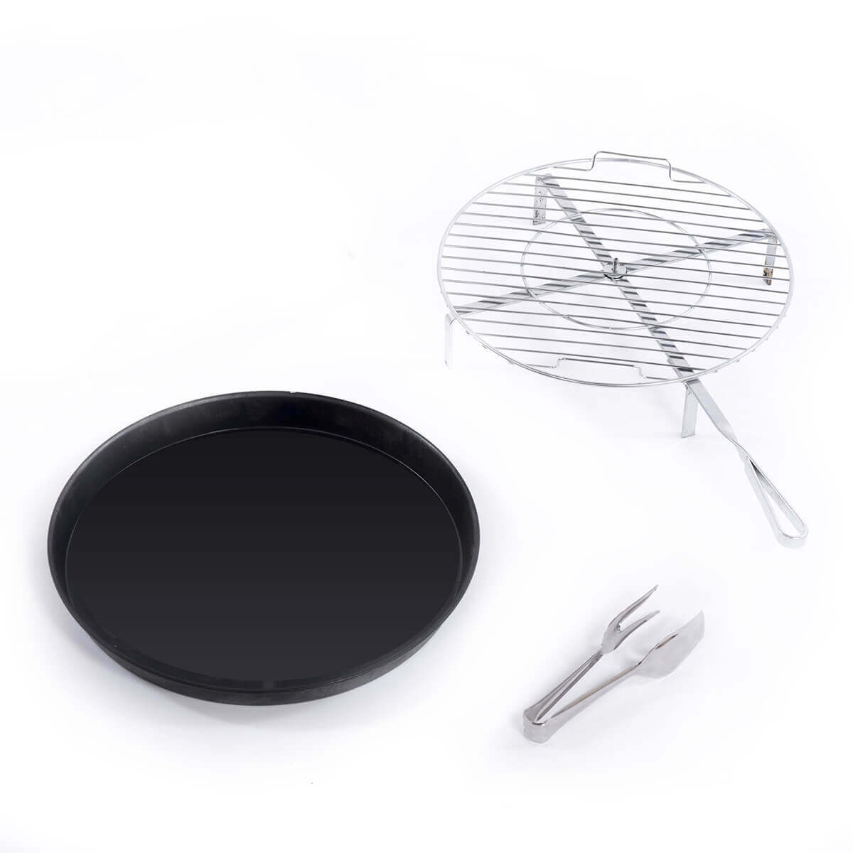 Round wire grilling grate with three-legged stand
