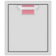 Single access door with mesh vent and pink color insert, light gray frame and black border