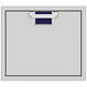 Stainless single access door with navy vent insert and recessed handle, 24-inch size
