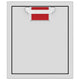 Single access door with mesh vent and red color insert, light gray frame and black border