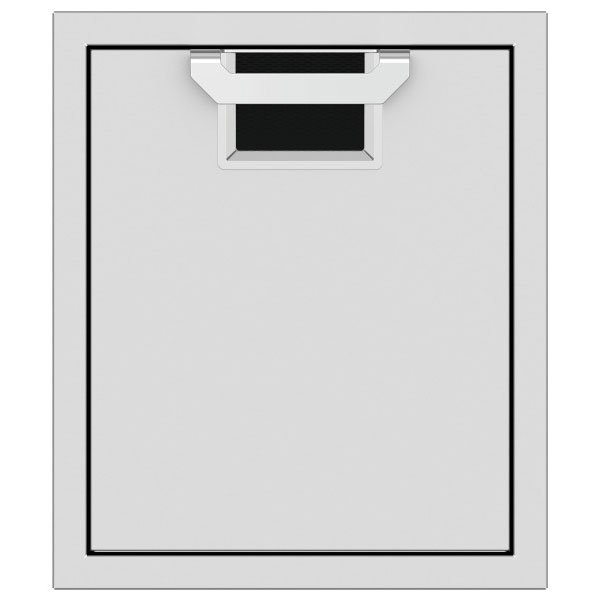 Single access door with mesh vent and dark charcoal color insert, light gray frame