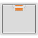 Stainless single access door with orange vent insert and recessed handle, 24-inch size