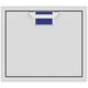 Stainless single access door with blue vent insert and recessed handle, 24-inch size