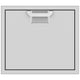 Stainless single access door with light gray vent insert and recessed handle, 24-inch