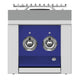 Double side burner with two control knobs, blue front panel