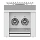 Stainless steel double side burner with two control knobs and mesh panel